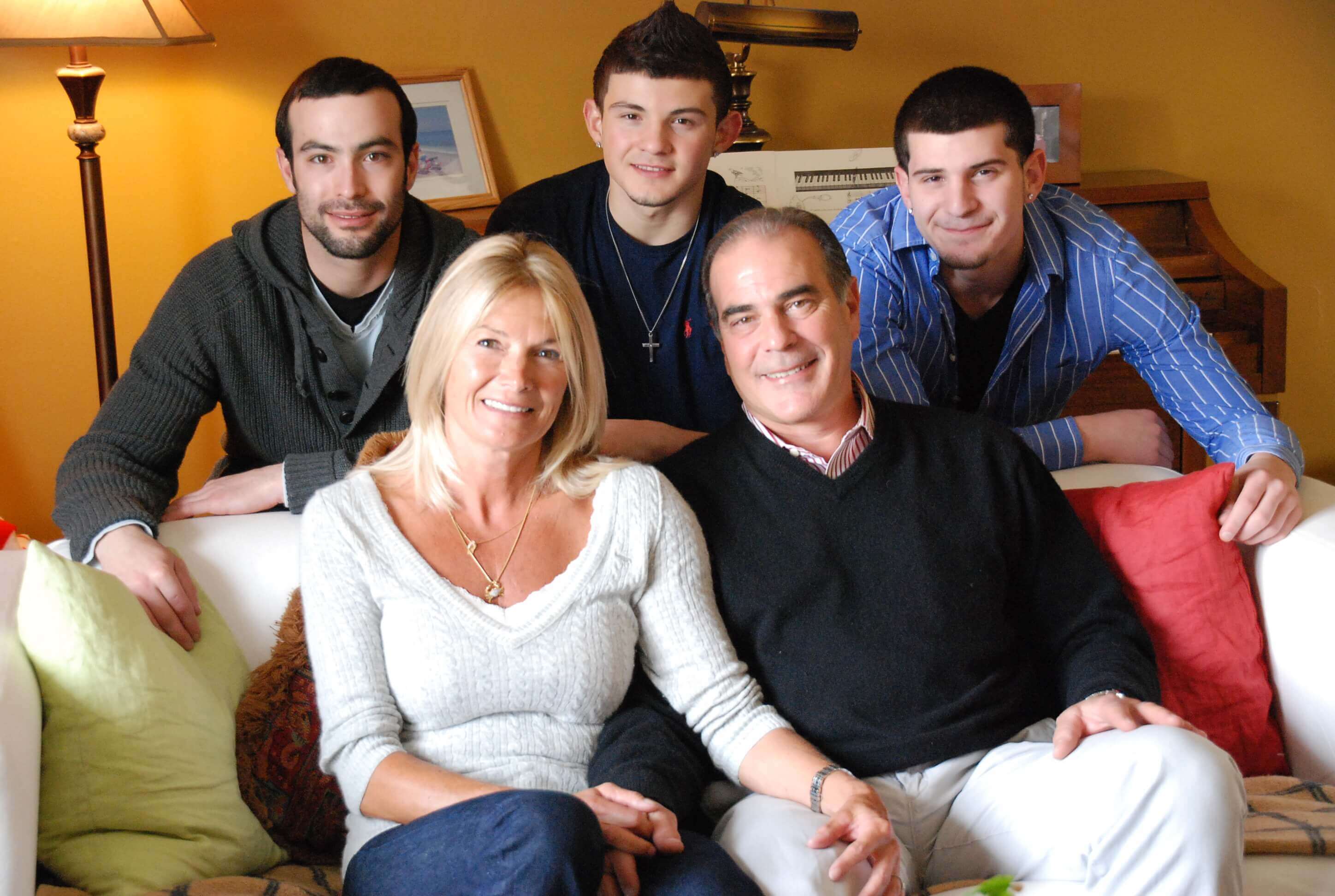 The Catania family in their living room